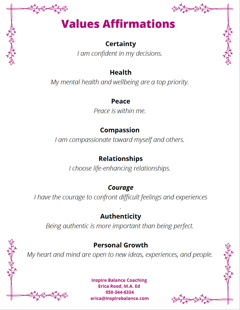Values Affirmation 
